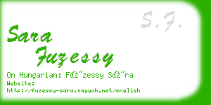 sara fuzessy business card